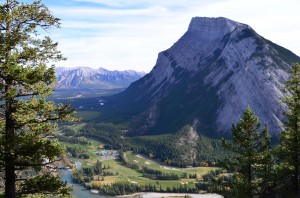 Banff Springs Golf course below - Bryn, don't you wish you could play this