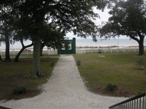 Beauvoir-A view from the porch out to the Gulf of Mexico-think of Katrina's 21' storm surge  