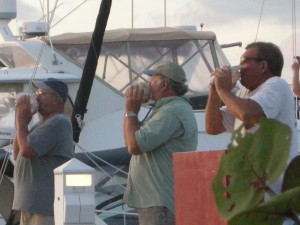 The "Conch Band"  - blowing conch shells to celebrate the Sunset and the transition from day to night