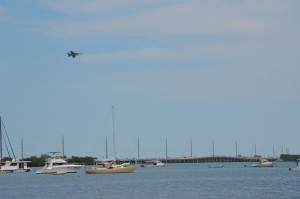 Jet Training over the bay by our site