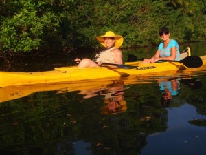 Donna and Michelle in their kayak