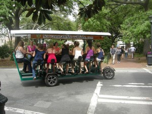 Pedal power - many bridal parties in town