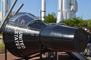 Astronaut Kathy in a capsule similar in size as John Glenn flew in during 1961  - 1st time in space