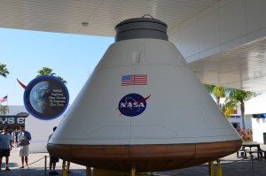 A model of the Orion command module NASA is working on for future deep space missions-eventually Mars