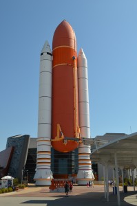 The 3 rockets/boosters that sent the shuttle up each time - 2 outer rockets where re-useable