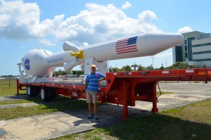 Relica of the future rocket and emergency escape rocket on the Orion/SLS