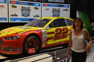 Kathy with Joey's winning car