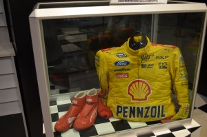 Joey's racing jacket and boots he wore the day he won the 2015 Daytona 500